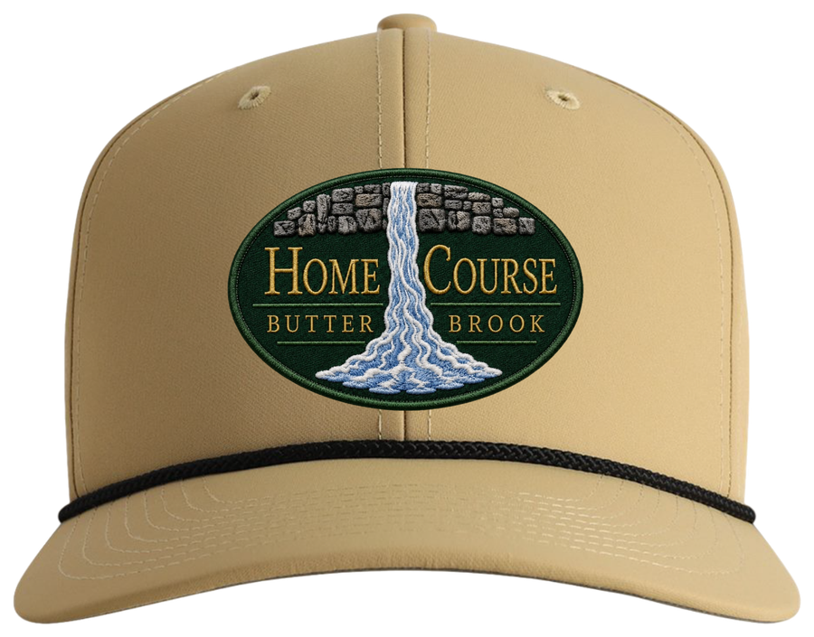 Concept patch combining the Home Course mark and a club identity in one collaborative lockup